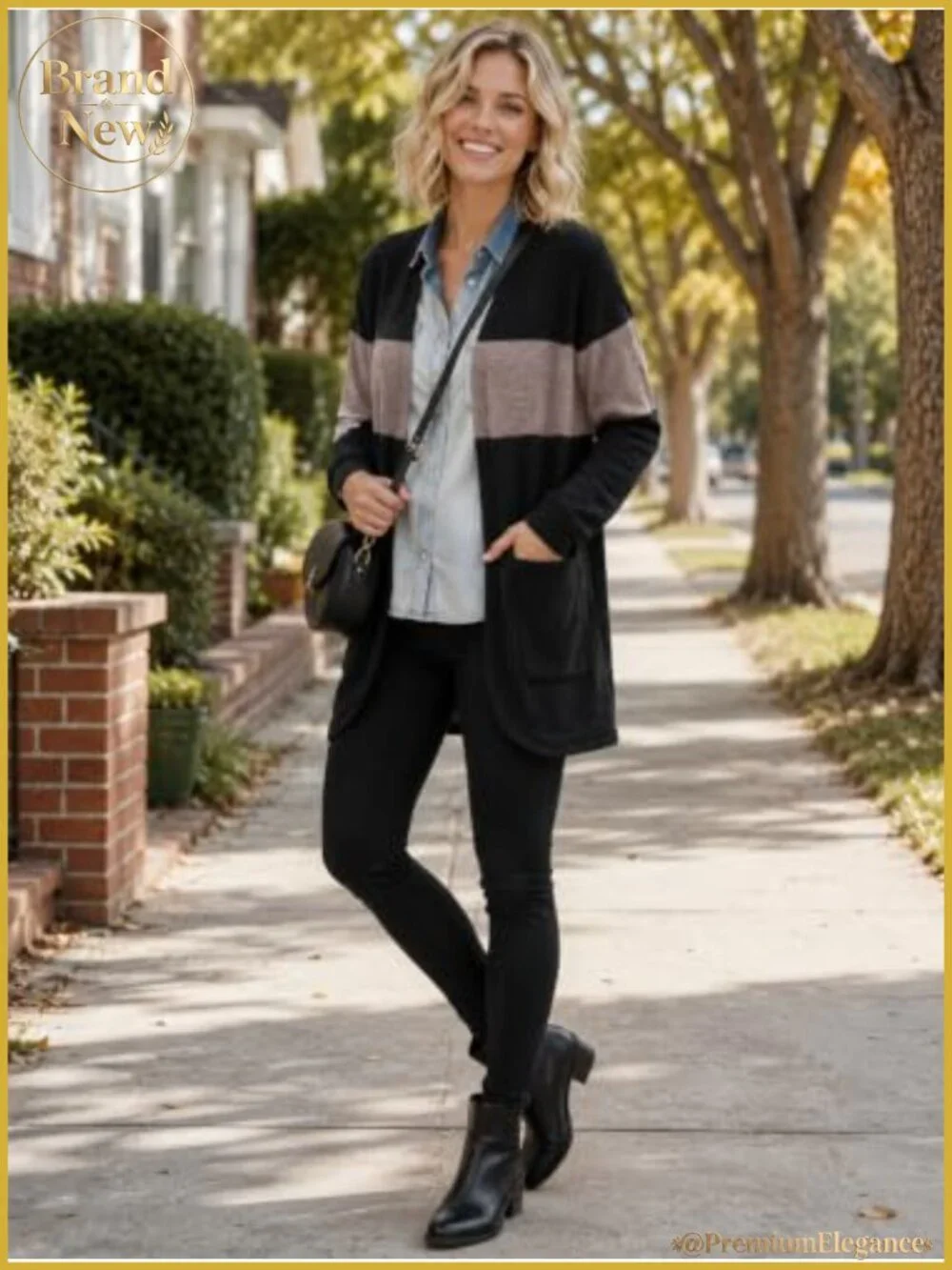 Women's Casual Knit Cardigan Open Front Long Sleeve with Pockets